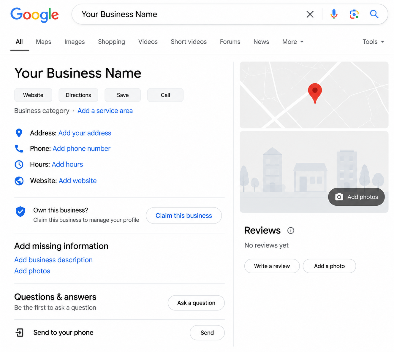 Google search business profile — daytime